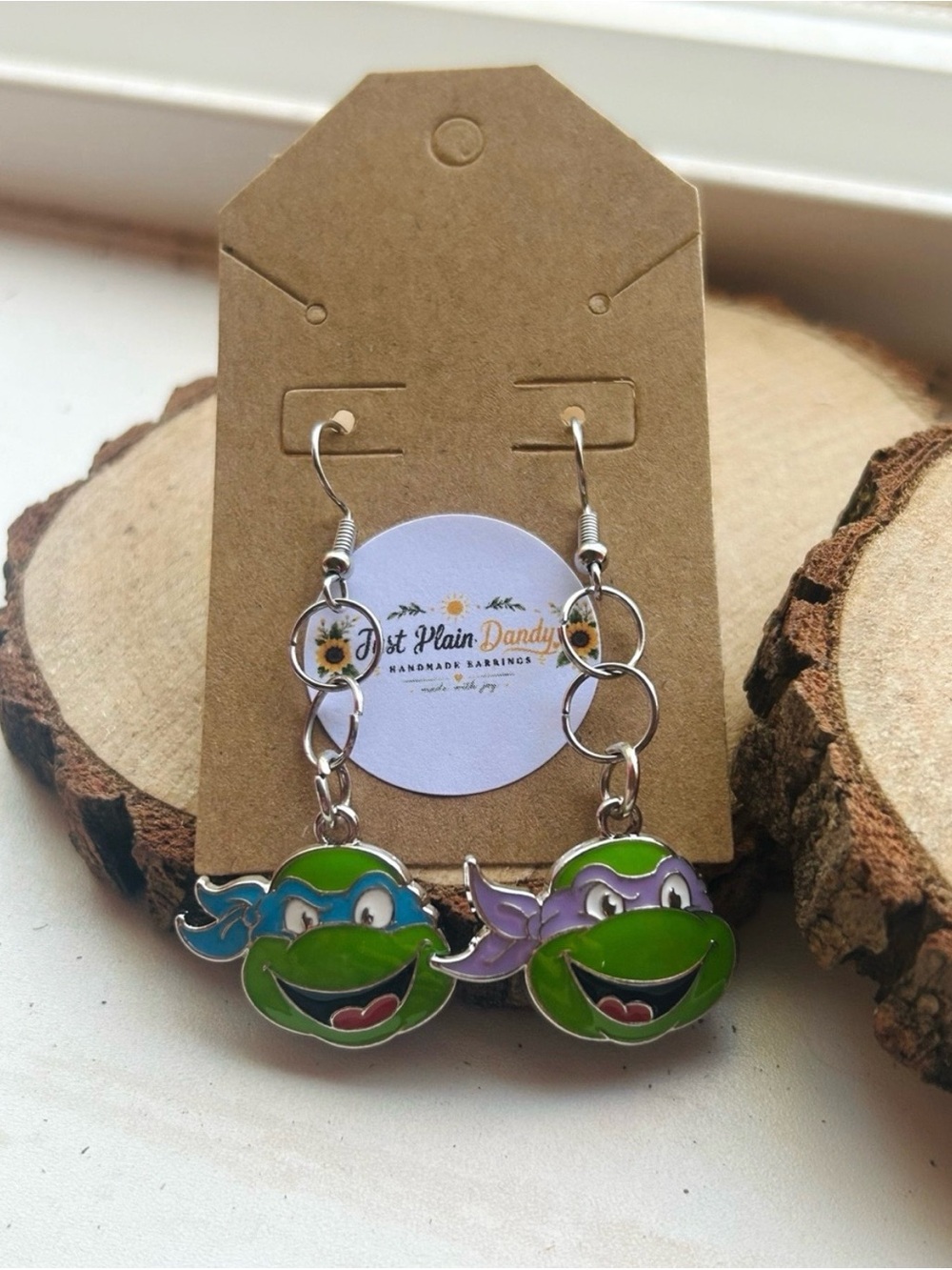 Teenage Mutant Ninja Turtle Dangle Earrings | Leonardo & Donatello | TMNT